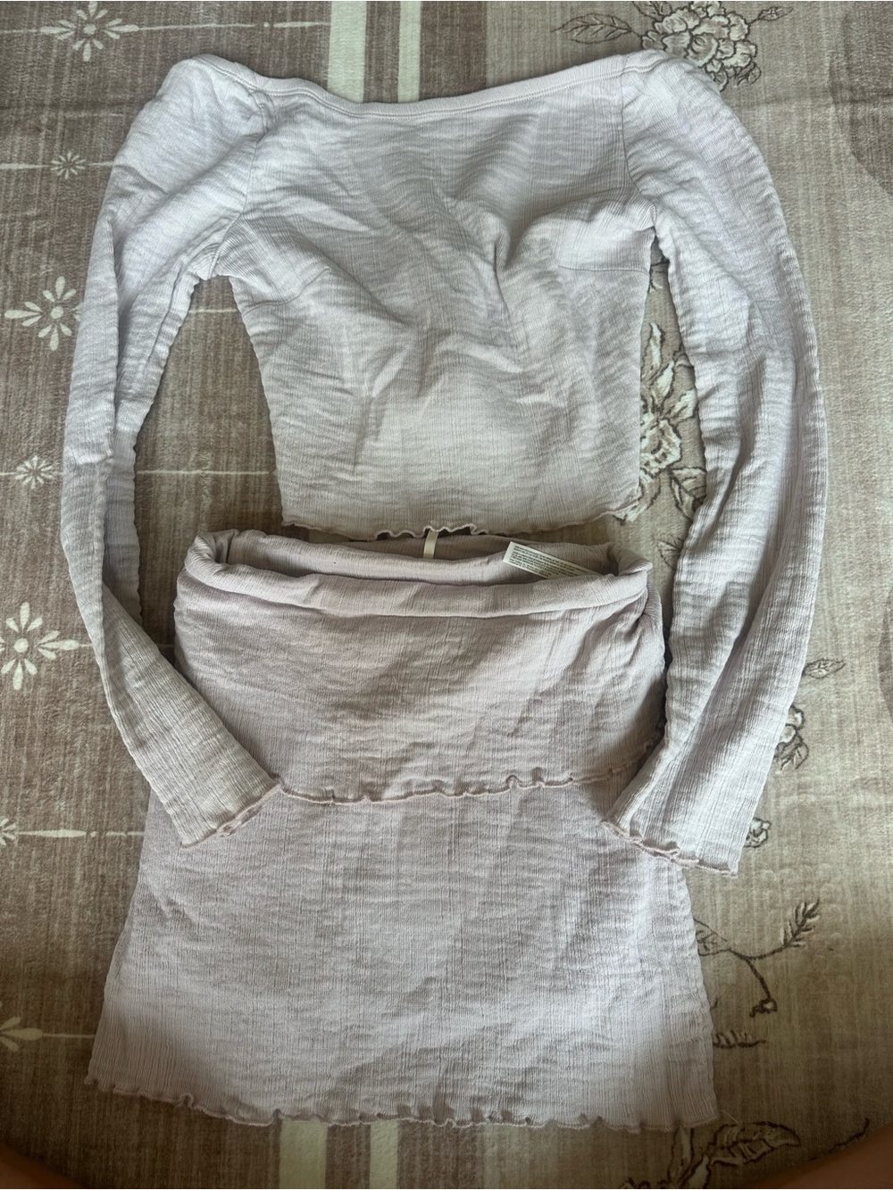 Free People Light Lavender Ribbed Mini Skirt